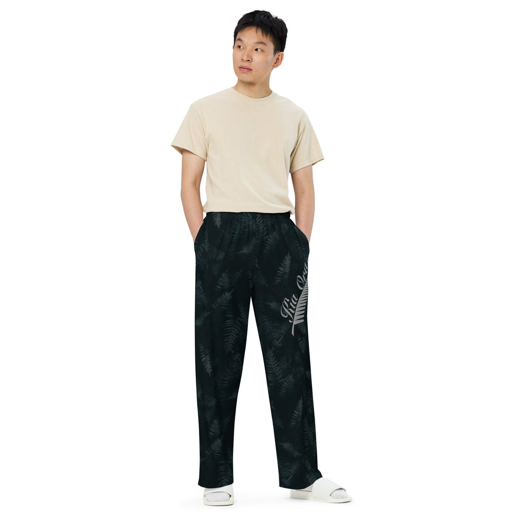 Kia Ora Māori Fern Unisex wide-leg pants