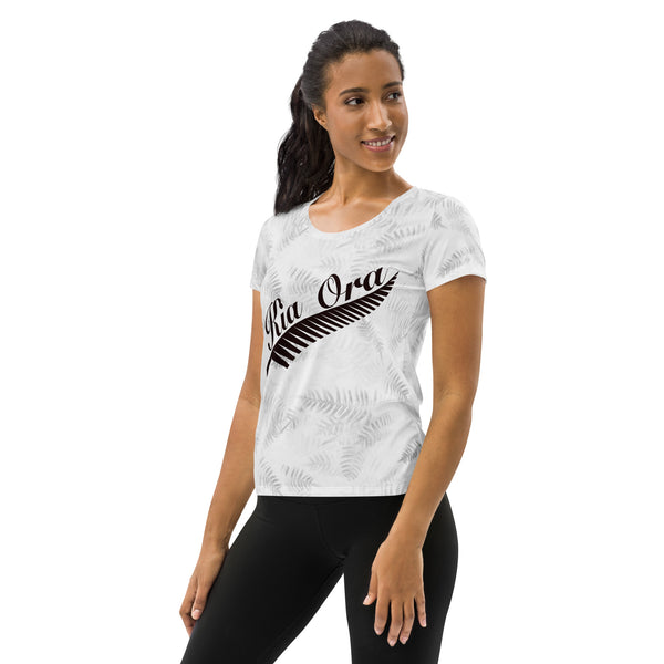 Kia Ora Māori Fern Women's Athletic T-shirt