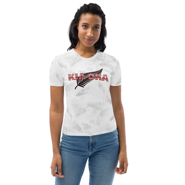 Kia Ora Māori Fern Tattoo Style Women's T-shirt