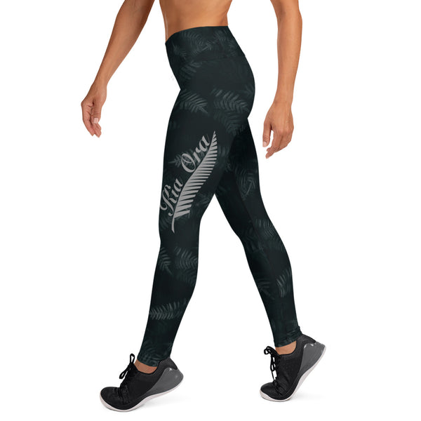 Kia Ora Māori Fern Yoga Leggings