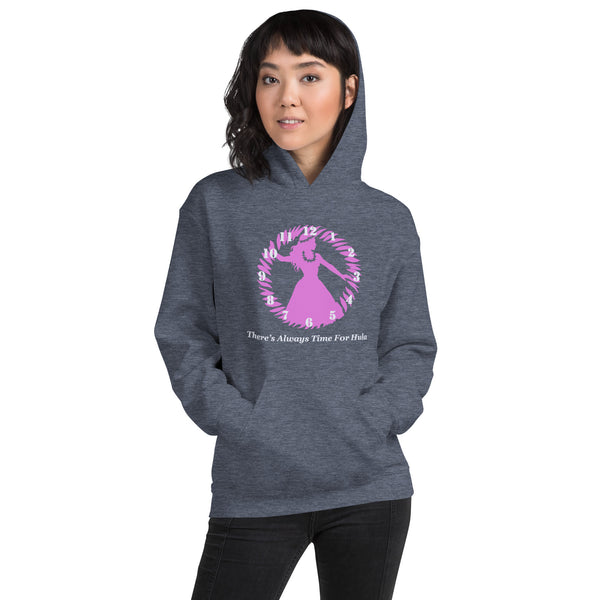 There's Always Time for Hula Unisex Hoodie Female Dancer Pink Silouette
