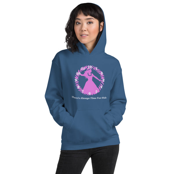 There's Always Time for Hula Unisex Hoodie Female Dancer Pink Silouette