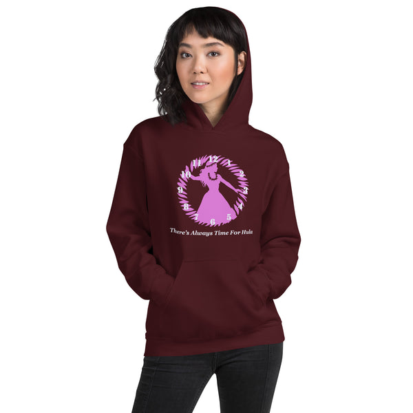 There's Always Time for Hula Unisex Hoodie Female Dancer Pink Silouette