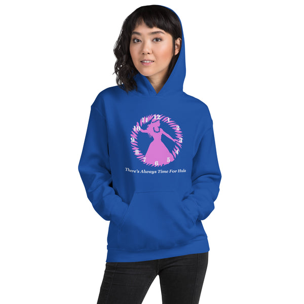 There's Always Time for Hula Unisex Hoodie Female Dancer Pink Silouette