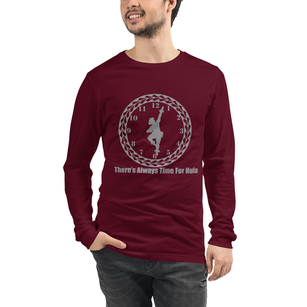 There's Always Time for Hula Unisex Long Sleeve Tee Male Kahiko Dancer Design