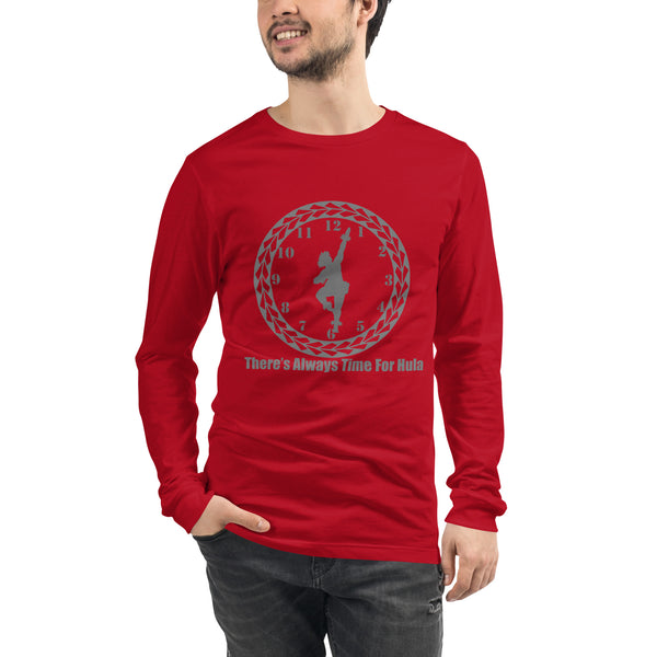 There's Always Time for Hula Unisex Long Sleeve Tee Male Kahiko Dancer Design