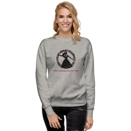 There's Always Time for Hula Unisex Hoodie - Female Dancer with Uli Uli's