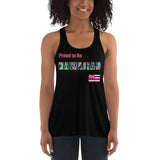 Proud to Be Hawaiian Tropical Design Women's Flowy Racerback Tank