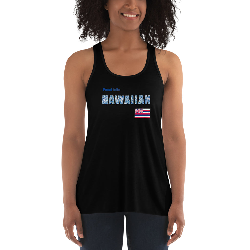 Proud to Be Hawaiian Tattoo Design Women's Flowy Racerback Tank
