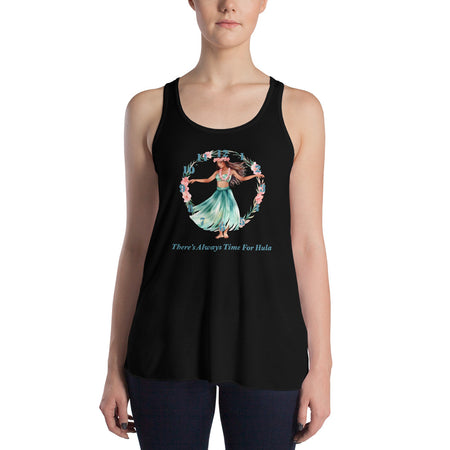 There's Always Time for Hula Women's Flowy Racerback Tank Silouette Design