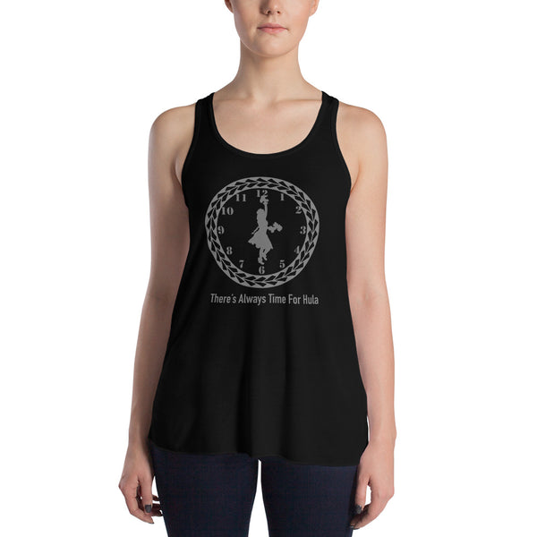 There's Always Time for Hula Women's Flowy Racerback Tank Female Dancer with Uli Uli's