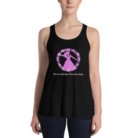 There's Always time for Hula Unisex Muscle Shirt - Pink Girl Silouette Design