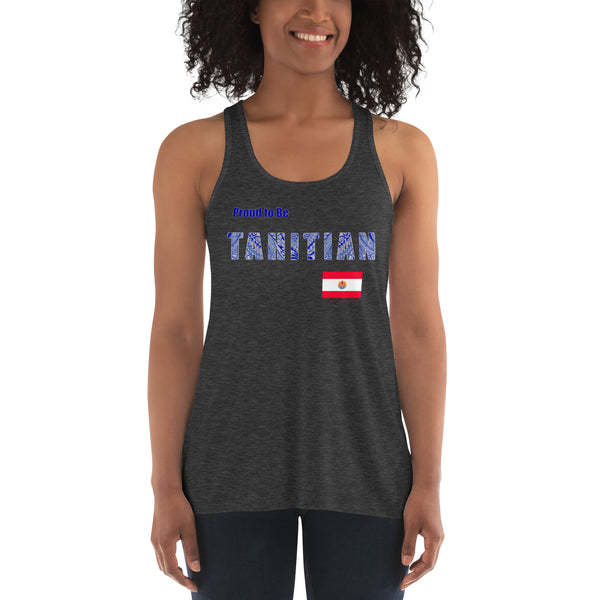 Proud to Be Tahitian Women's Flowy Racerback Tank