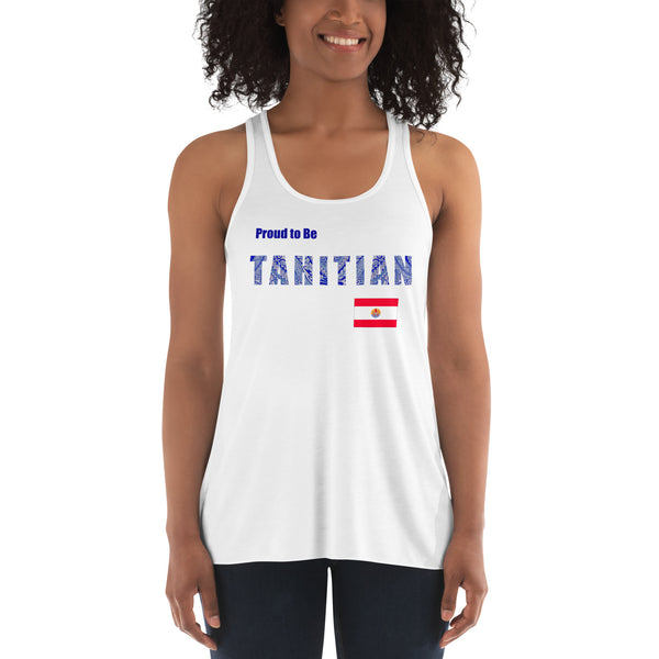 Proud to Be Tahitian Women's Flowy Racerback Tank