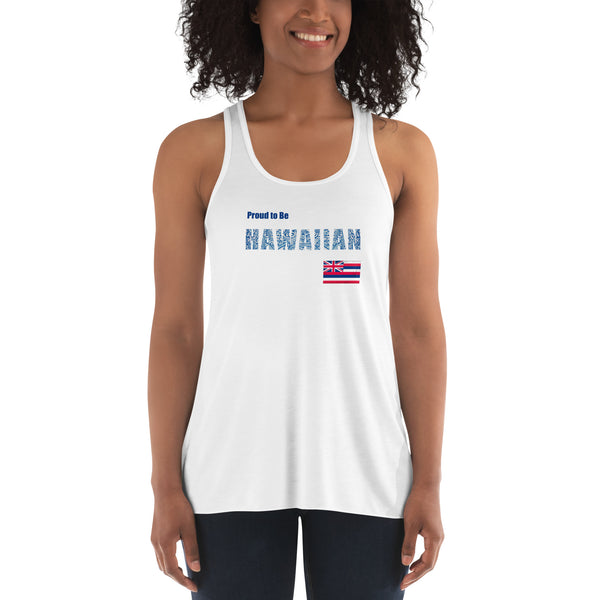 Proud to Be Hawaiian Tattoo Design Women's Flowy Racerback Tank
