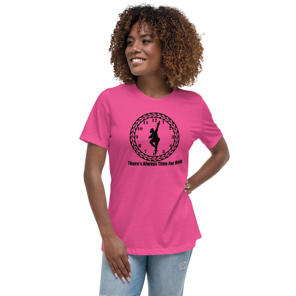 There's Always Time for Hula Women's Relaxed T-Shirt with Male Kahiko Dancer
