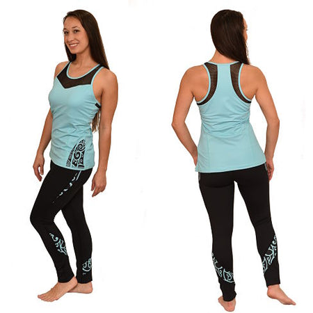 Koru Long Yoga Pants - Maori Tattoo Design