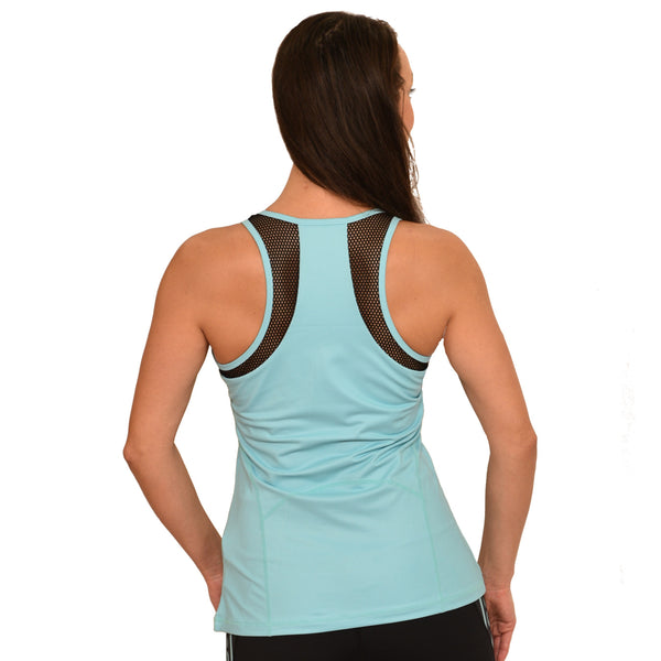 Hawaiian or Maori workout yoga racerback tank with mesh detailing