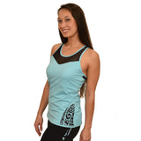 Sea Blue Koru Maori workout tank