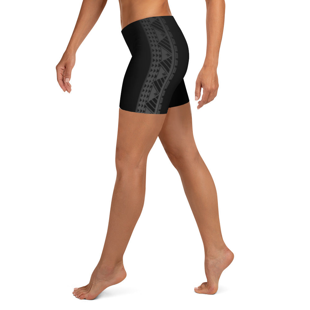 Kuahiwi Maunakea Style Samoan Polynesian Tattoo Pattern Print Women's Crossfit / Athletic Shorts