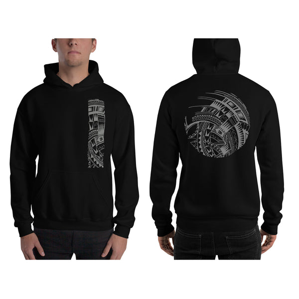 Black Polynesian Samoan tattoo Hawaiian Hooded Sweatshirt