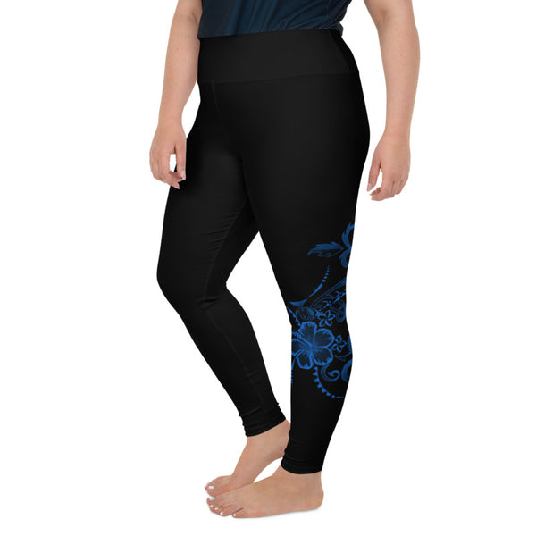 Hibiscus plus size tattoo legging
