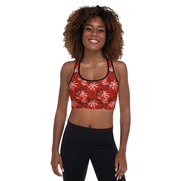 palm tree Hawaiian sports bra