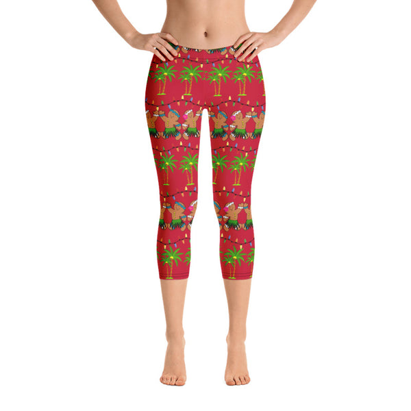 Hula Christmas Leggings in Red