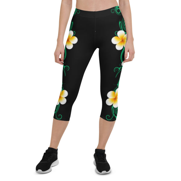 plumeria crop leggings