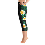 plumeria tropical crop leggings