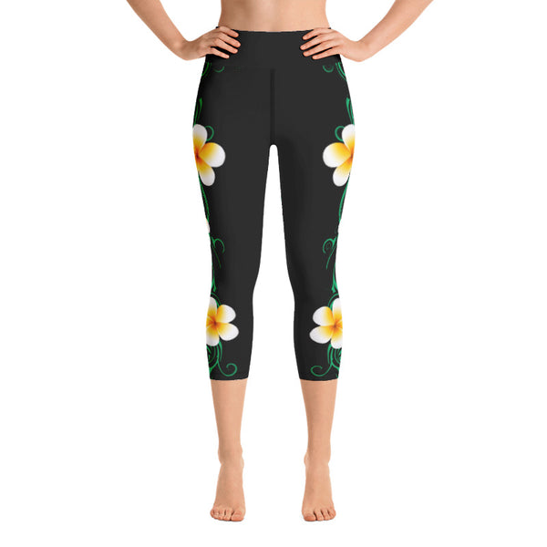 floral tropical capri leggings