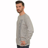 Men's long sleeve shirt with Samoan tattoo print gray