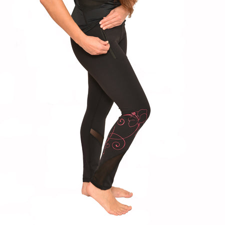 Koru Long Yoga Pants - Maori Tattoo Design