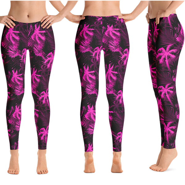 Hit Pink Palm Tree Leggings