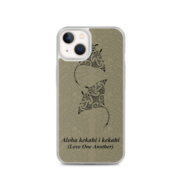 Manta Ray Polynesian Tattoo Iphone Case Aloha Kekahi I Kekahi (Love One Another) - iPhone Case 11 12 13 (Pro Pro max Mini) 7 8 plus SE XR, X, XS, Xs max
