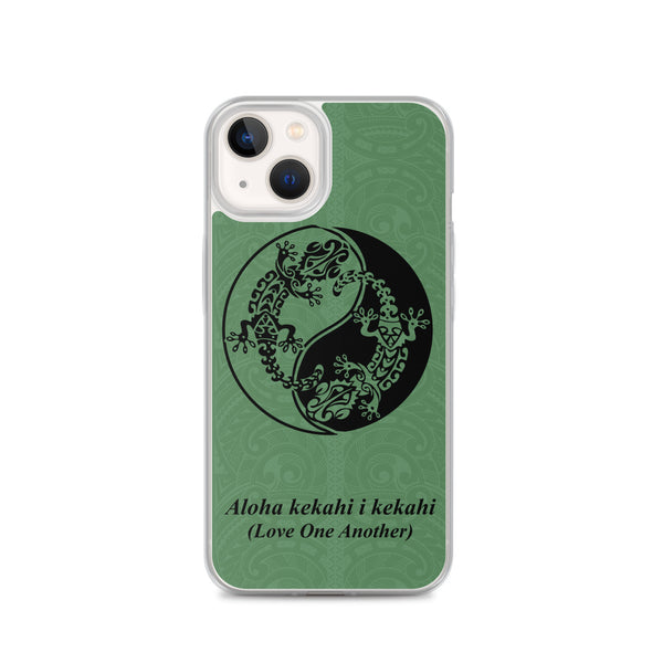 Gecko Yin Yang Polynesian Tattoo Iphone Case Aloha Kekahi I Kekahi (Love One Another) - iPhone Case 11 12 13 (Pro Pro max Mini) 7 8 plus SE XR, X, XS, Xs max