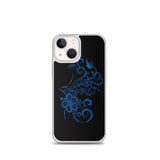 Hibiscus Tattoo iPhone Case - Blue -  iPhone Case 11 12 13 (Pro Pro max Mini) 7 8 plus SE XR, X, XS, Xs max