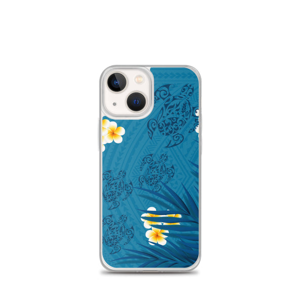 Honu (Hawaiian Sea Turtle) with Ferns and Plumerias Tattoo iPhone Case -  iPhone Case 11 12 13 (Pro Pro max Mini) 7 8 plus SE XR, X, XS, Xs max