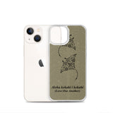 Manta Ray Polynesian Tattoo Iphone Case Aloha Kekahi I Kekahi (Love One Another) - iPhone Case 11 12 13 (Pro Pro max Mini) 7 8 plus SE XR, X, XS, Xs max