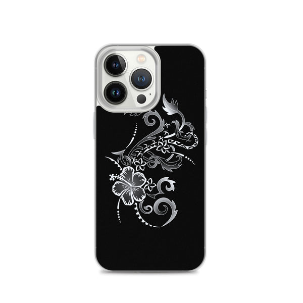 Hibiscus Tattoo iPhone Case - White -  iPhone Case 11 12 13 (Pro Pro max Mini) 7 8 plus SE XR, X, XS, Xs max