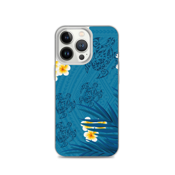 Honu (Hawaiian Sea Turtle) with Ferns and Plumerias Tattoo iPhone Case -  iPhone Case 11 12 13 (Pro Pro max Mini) 7 8 plus SE XR, X, XS, Xs max