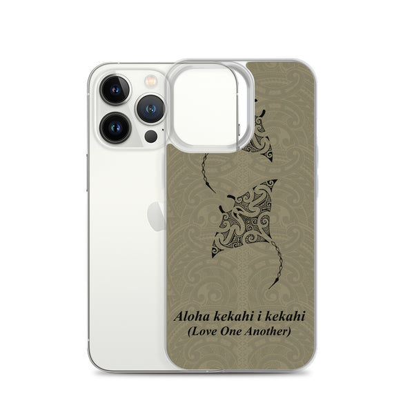 Manta Ray Polynesian Tattoo Iphone Case Aloha Kekahi I Kekahi (Love One Another) - iPhone Case 11 12 13 (Pro Pro max Mini) 7 8 plus SE XR, X, XS, Xs max