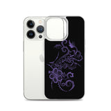 Purple Hibiscus Tattoo Tropical Flowers Hawaiian Floral iPhone Case 11 12 13 (Pro Pro max Mini) 7 8 plus SE XR, X, XS, Xs max