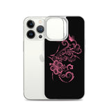 Hibiscus Tattoo iPhone Case - Hot Pink -  iPhone Case 11 12 13 (Pro Pro max Mini) 7 8 plus SE XR, X, XS, Xs max