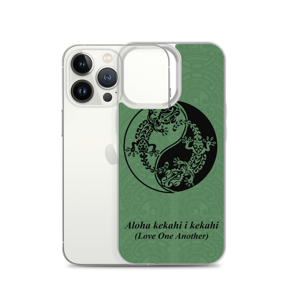 Gecko Yin Yang Polynesian Tattoo Iphone Case Aloha Kekahi I Kekahi (Love One Another) - iPhone Case 11 12 13 (Pro Pro max Mini) 7 8 plus SE XR, X, XS, Xs max