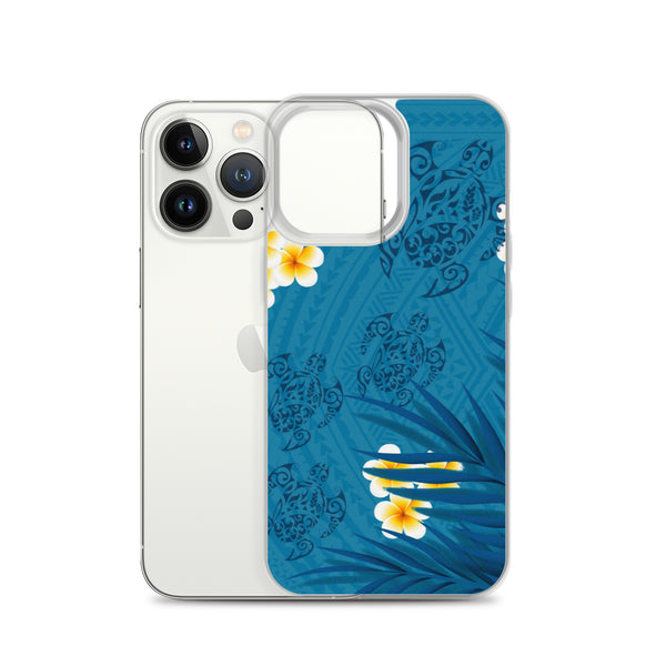 Honu (Hawaiian Sea Turtle) with Ferns and Plumerias Tattoo iPhone Case -  iPhone Case 11 12 13 (Pro Pro max Mini) 7 8 plus SE XR, X, XS, Xs max