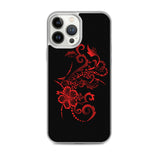 Hibiscus Tattoo iPhone Case - Red -  iPhone Case 11 12 13 (Pro Pro max Mini) 7 8 plus SE XR, X, XS, Xs max