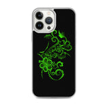 Hibiscus Tattoo iPhone Case - Lime Green -  iPhone Case 11 12 13 (Pro Pro max Mini) 7 8 plus SE XR, X, XS, Xs max