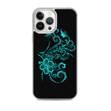 Hibiscus Tattoo iPhone Case - Teal -  iPhone Case 11 12 13 (Pro Pro max Mini) 7 8 plus SE XR, X, XS, Xs max