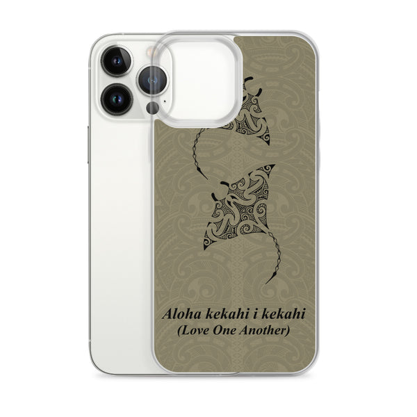 Manta Ray Polynesian Tattoo Iphone Case Aloha Kekahi I Kekahi (Love One Another) - iPhone Case 11 12 13 (Pro Pro max Mini) 7 8 plus SE XR, X, XS, Xs max